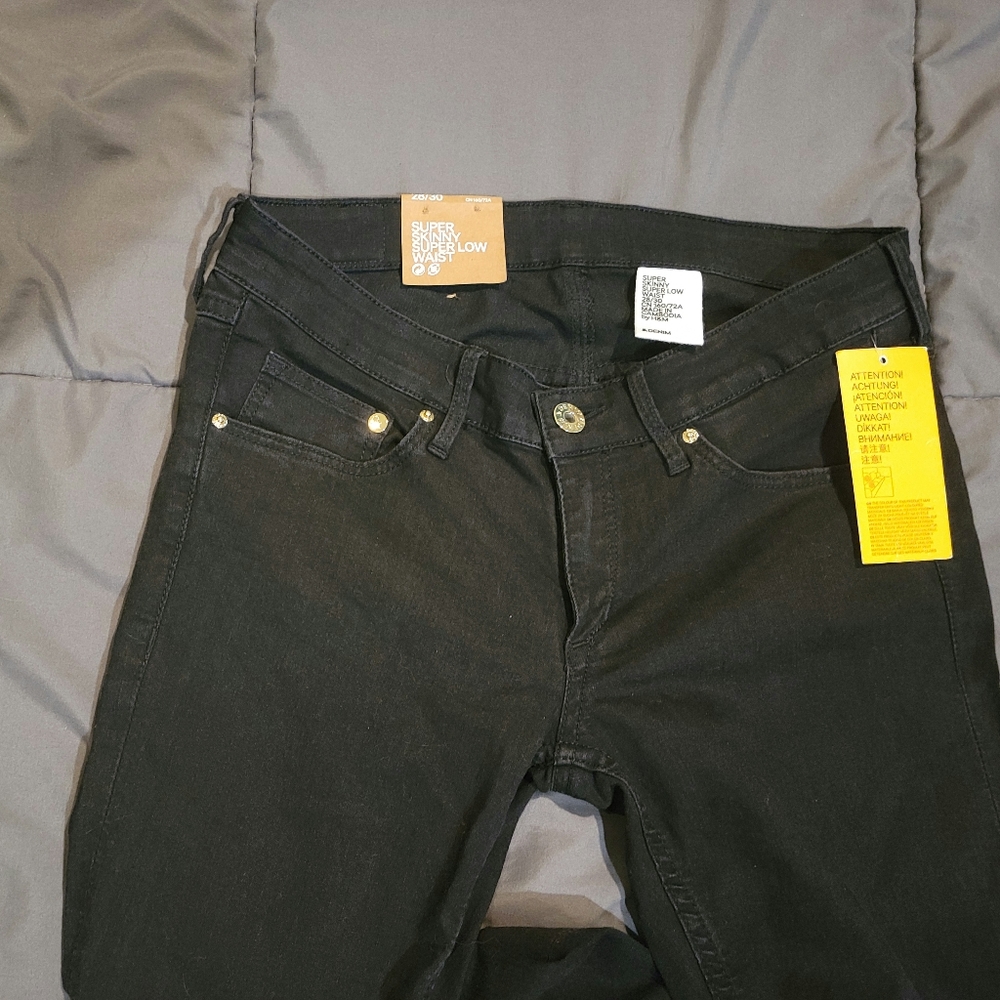 H&M super skinny black jeans size 28/30